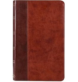 Giant Print Standard Bible Duo-tone Brown Leathersoft