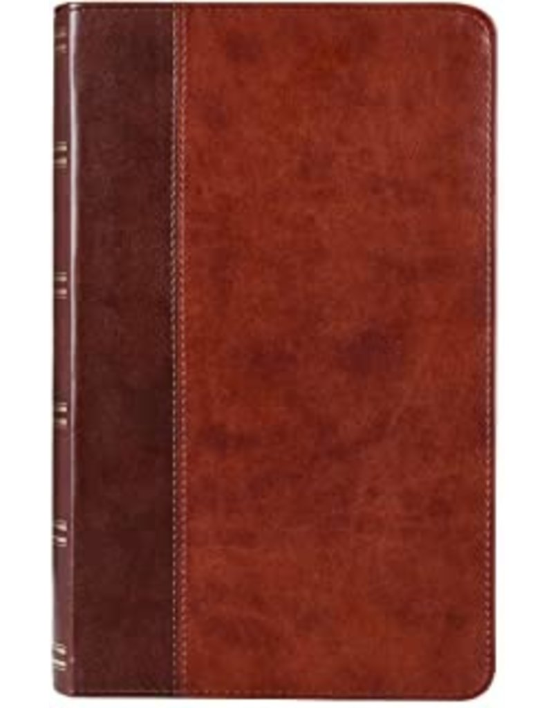 Giant Print Standard Bible Duo-tone Brown Leathersoft