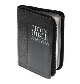 Compact Bible Black with Zipper