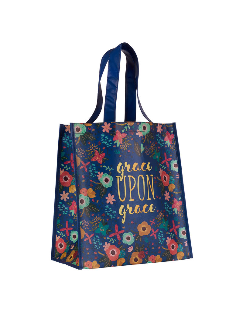 Grace Upon Grace Tote Navy Floral