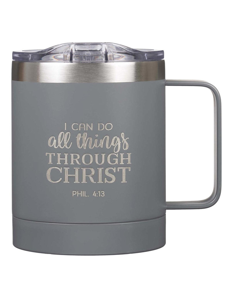 I Can Do All Things Camp Style Stainless Steel Mug in Gray