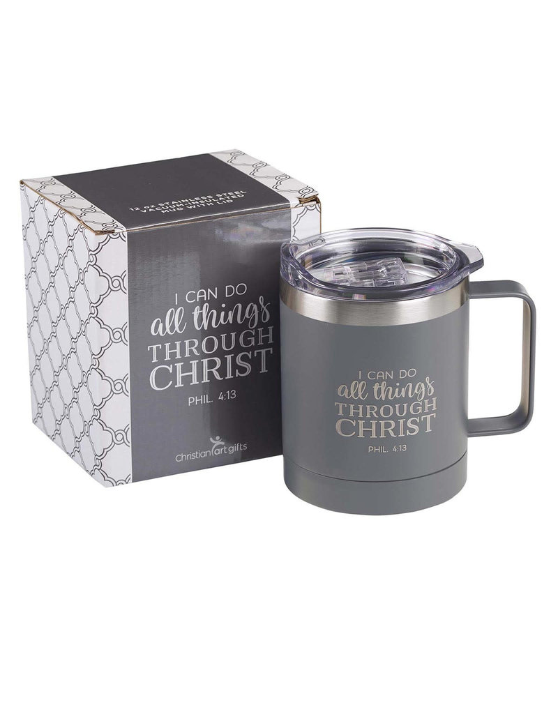 I Can Do All Things Camp Style Stainless Steel Mug in Gray