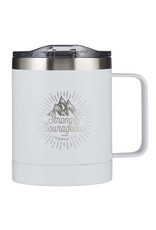 Strong & Courageous Stainless Steel Camp Mug in White