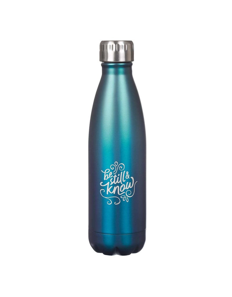 Be Still and Know Stainless Steel Water Bottle Blue