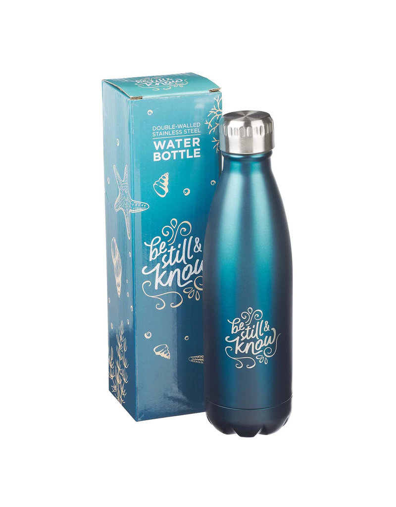 Be Still and Know Stainless Steel Water Bottle Blue