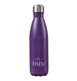 Be Still and Know Water Bottle Purple