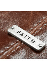 Faith Badge Faux Leather Bible Cover Brown