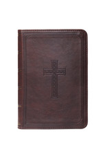 Large Print Dark Brown Cross Compact Bible