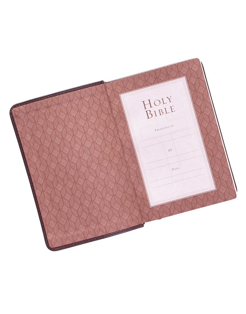 Large Print Dark Brown Cross Compact Bible