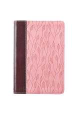 Slimline Duo-Tone Brown/Pink With Leaf Debossing Compact Bible