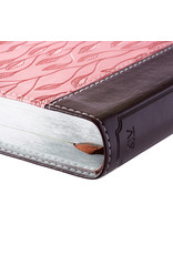 Slimline Duo-Tone Brown/Pink With Leaf Debossing Compact Bible