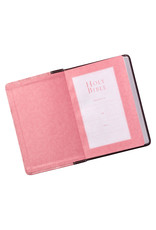 Slimline Duo-Tone Brown/Pink With Leaf Debossing Compact Bible