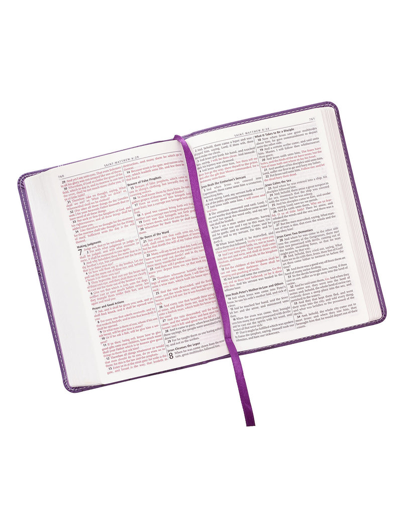 Purple Faux Leather Compact Bible