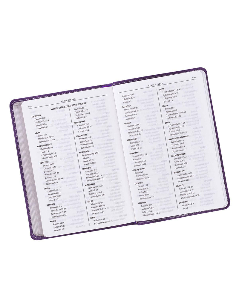 Purple Faux Leather Compact Bible