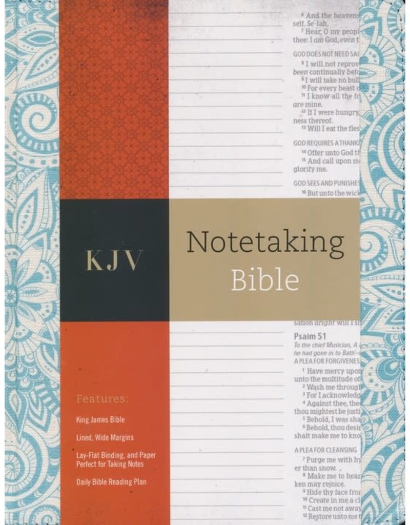 Notetaking Bible Blue Floral