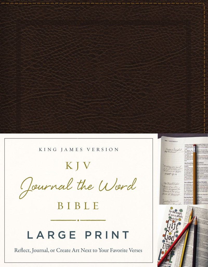 KJV, Journal the Word Bible, Large Print, Bonded Leather, Brown, Red Letter Edition