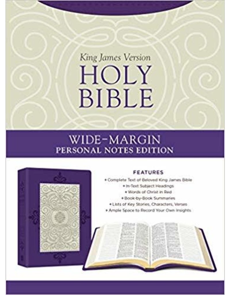 Wide-Margin Personal Notes Bible Plum/White Leathersoft