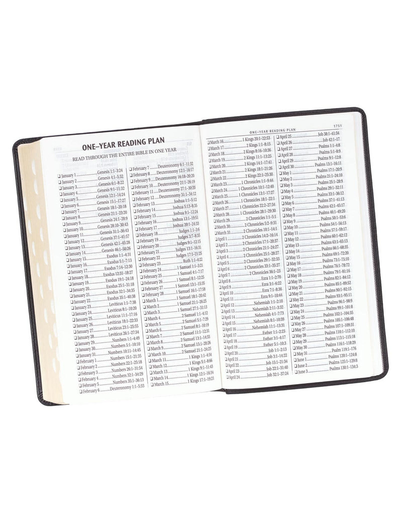 Giant Print Standard Bible Black Faux Leather With Thumb Index
