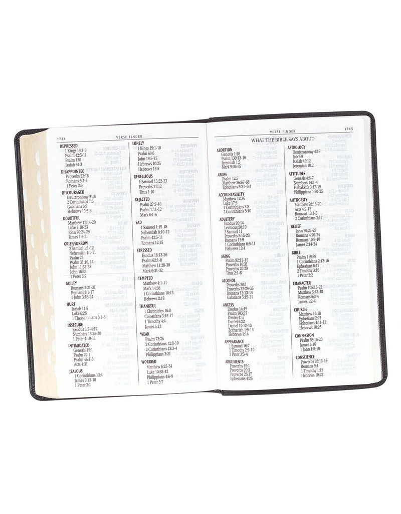 Giant Print Standard Bible Black Faux Leather With Thumb Index