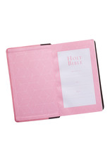 Giant Print Standard Bible Pink/Brown Leathersoft