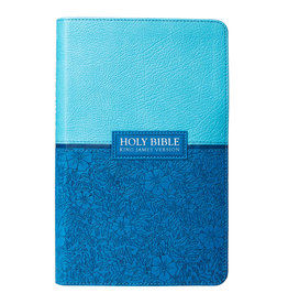 Giant Print Standard Bible Duo-tone Blue Leathersoft