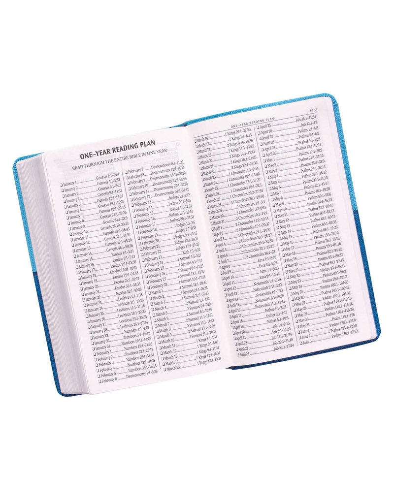 Giant Print Standard Bible Duo-tone Blue Leathersoft