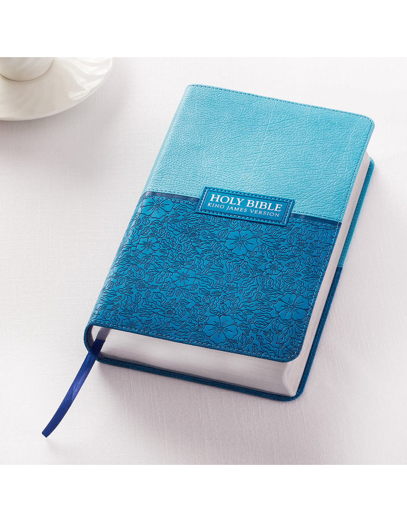 Giant Print Standard Bible Duo-tone Blue Leathersoft