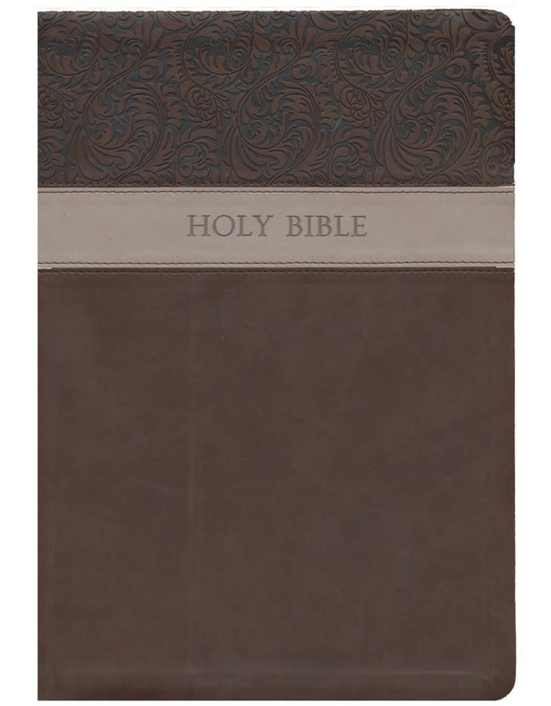 Large Print Wide Margin Bible Duo Tone Brown LuxLeather