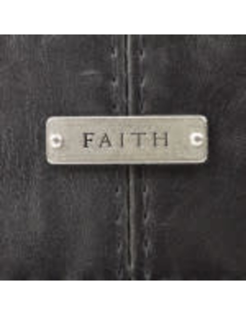 Faith Badge Faux Leather Bible Cover Black