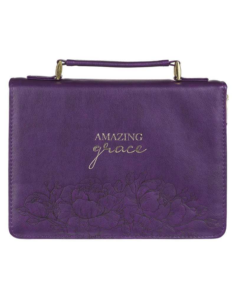 Amazing Grace Purple Faux Leather Fashion Bible Cover
