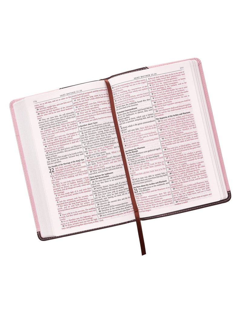 Brown and Pink Faux Leather King James Version Deluxe Gift Bible