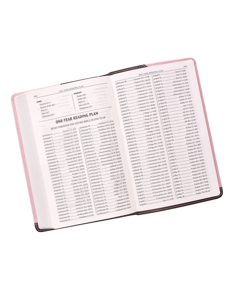 Brown and Pink Faux Leather King James Version Deluxe Gift Bible