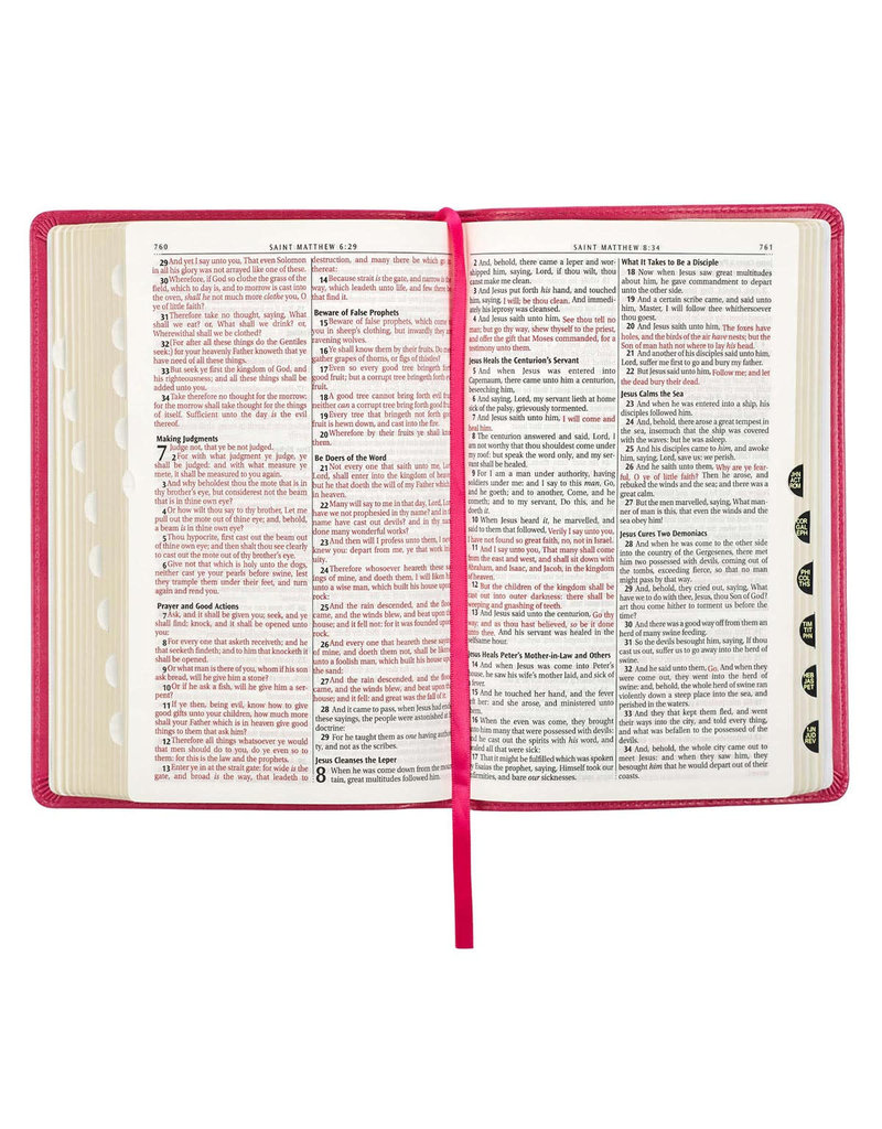Gift Edition Bible Pink Leathersoft Thumb Indexed