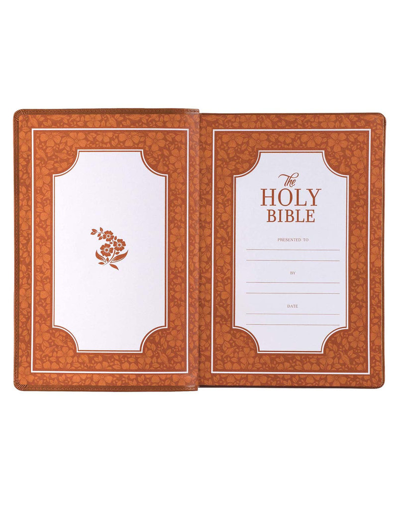 Giant Print Full-Size Bible Tan Leathersoft Thumb Indexed