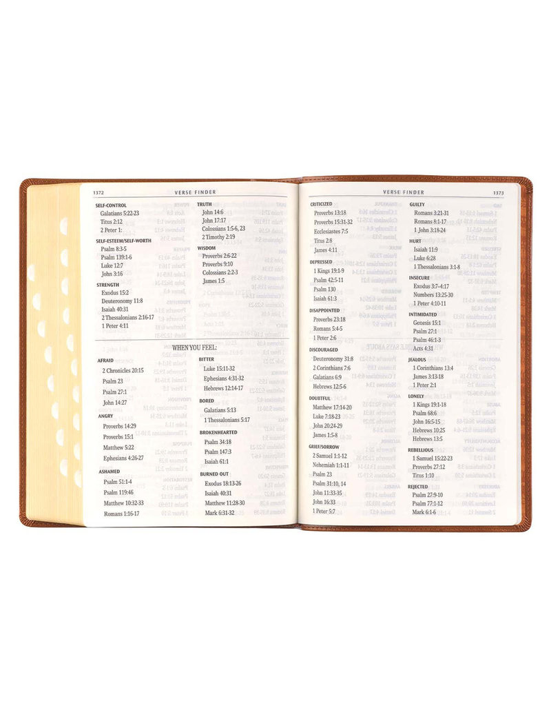 Giant Print Full-Size Bible Tan Leathersoft Thumb Indexed