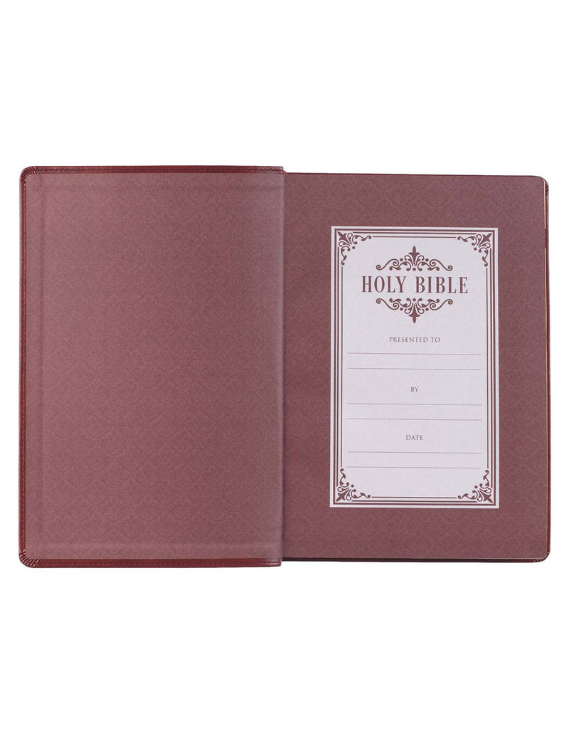 Giant Print Full-Size Bible Burgundy Leathersoft Thumb Indexed