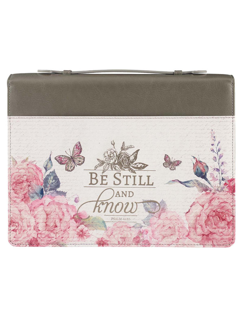 Be Still And Know Faux Leather Bible Cover - Pslam 46:10