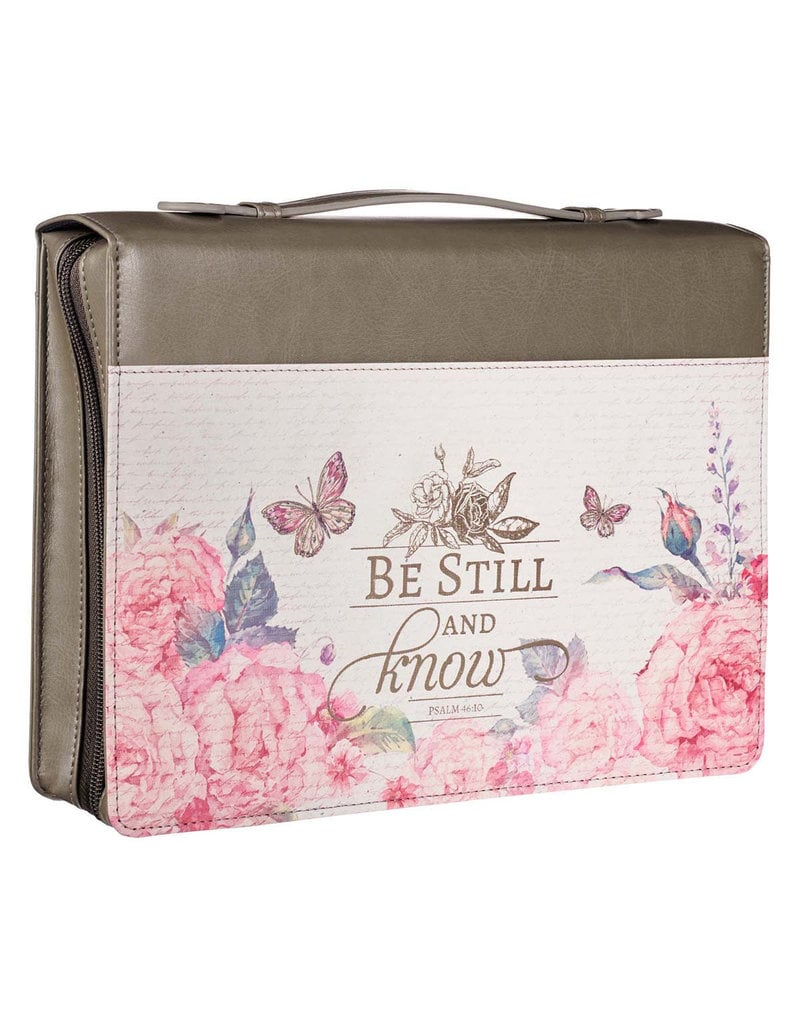 Be Still And Know Faux Leather Bible Cover - Pslam 46:10