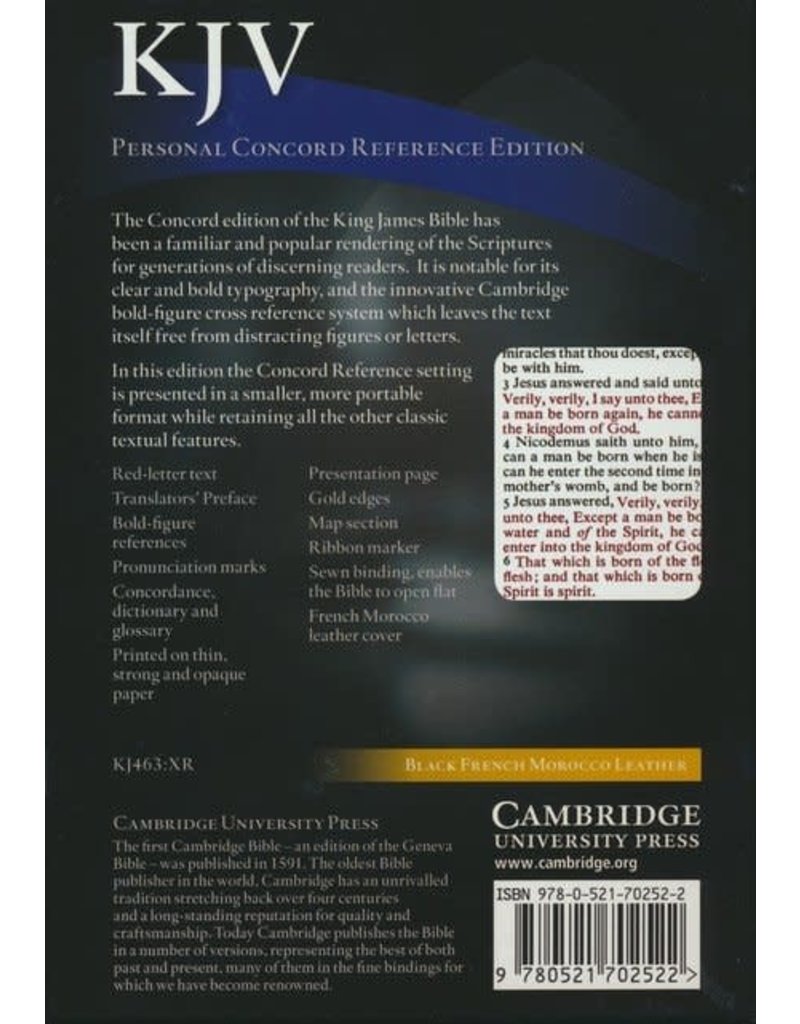Cambridge Personal Concord Personal Reference Edition Black French Morocco Leather