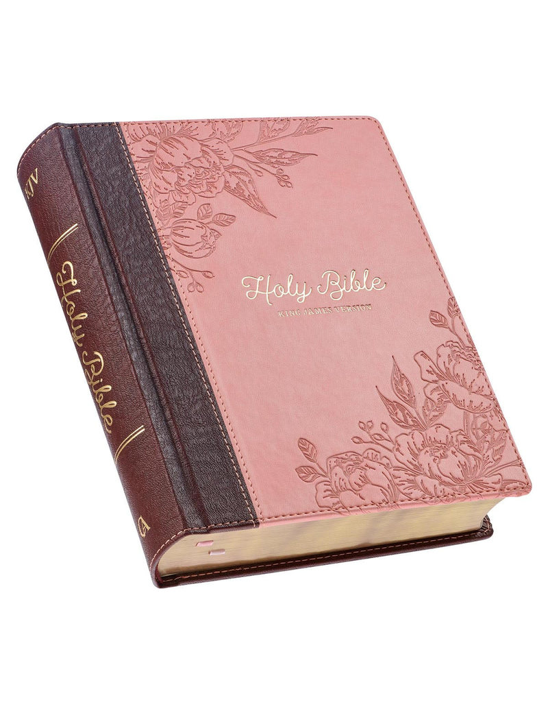 Brown and Pink Faux Leather Hardcover Note-taking Bible