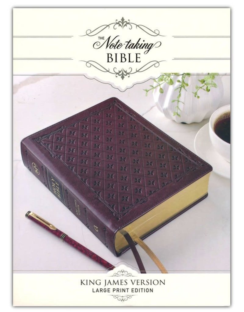 Burgundy Diamond Grid Faux Leather Hardcover Large Print KJV Note-taking Bible