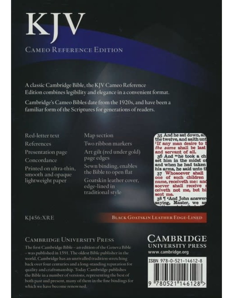 Cambridge KJV Concord Black Calf Split Leather Thumb-Indexed