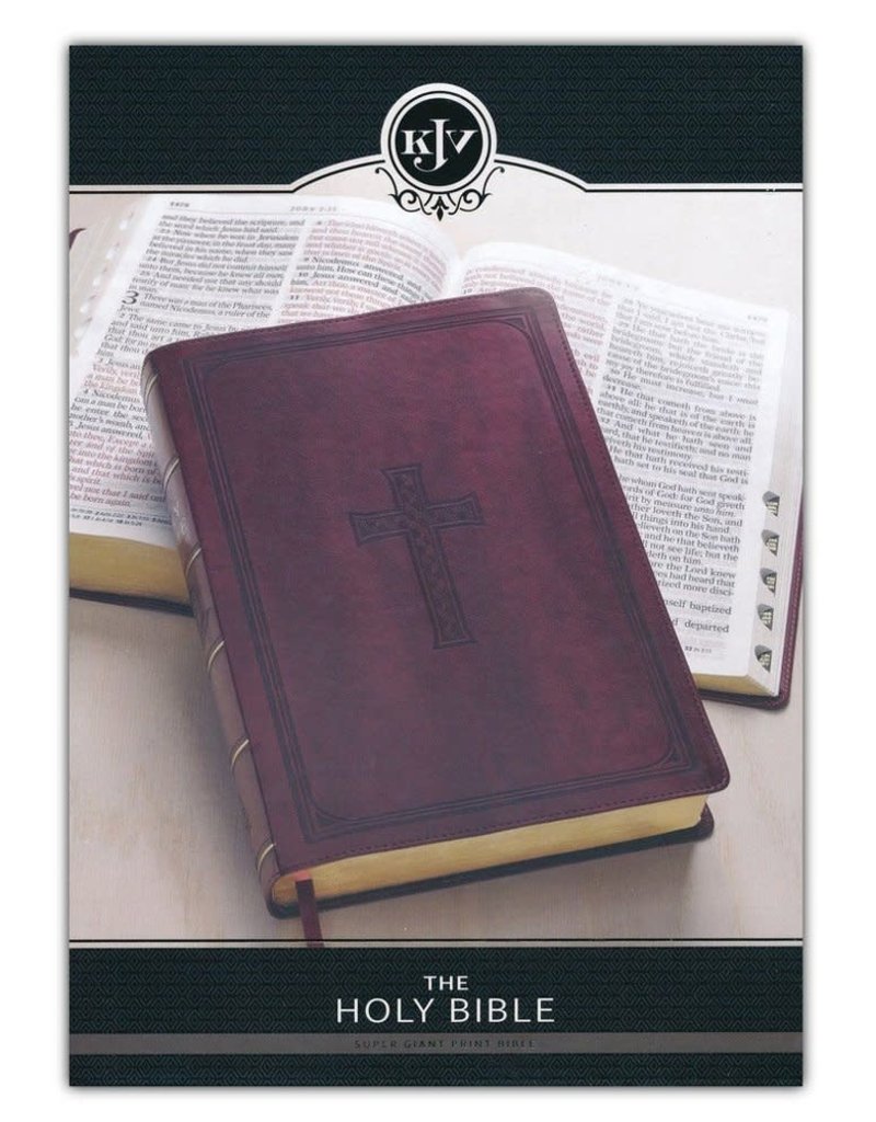 Super Giant Print Bible Brown Leathersoft with Thumb Index