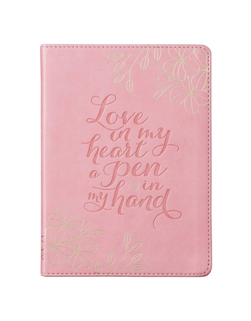 Love in my heart a pen in my hand Journal Pink