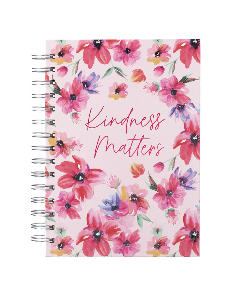 Pink Cosmos Kindness Matters Large Wirebound Journal