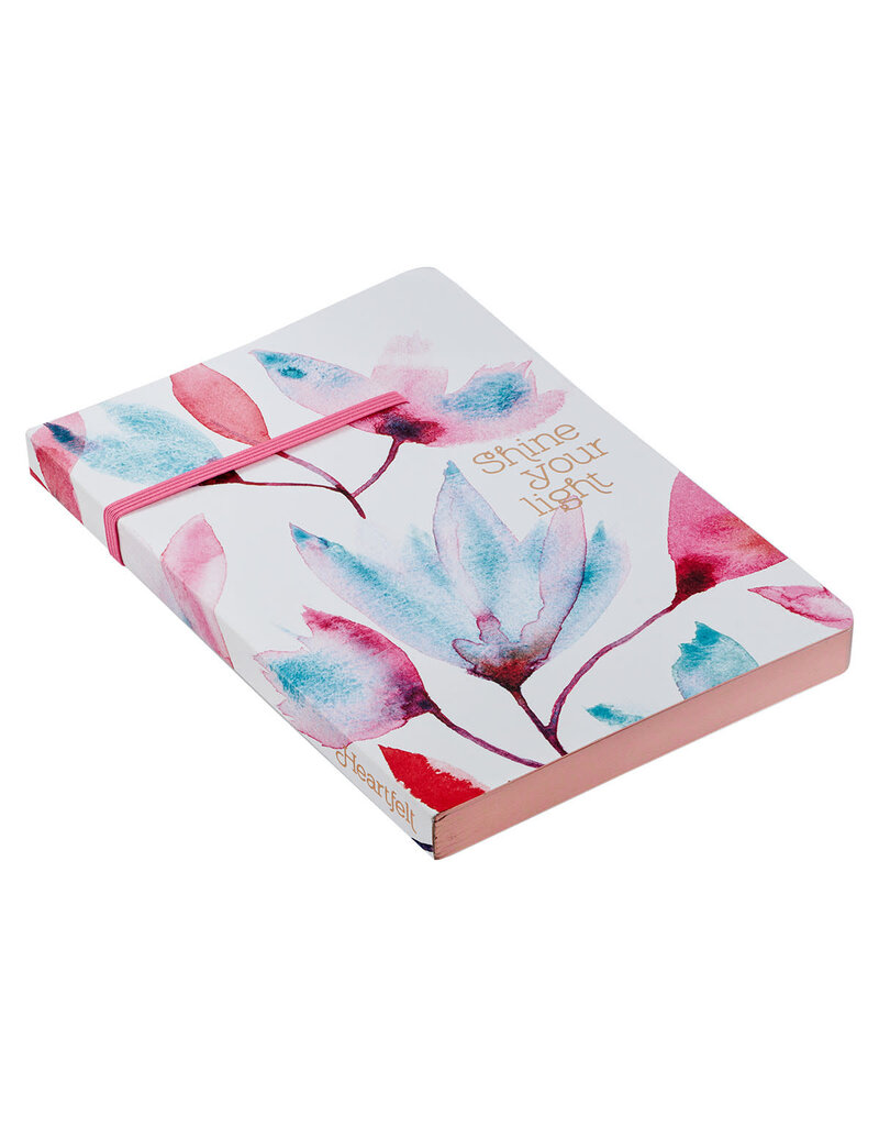 Shine Your Light Pink Petals Flexcover Journal With Elastic Closure