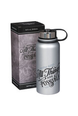 Things Are Possible Silver Stainless Steel Water Bottle - Matthew 19:26