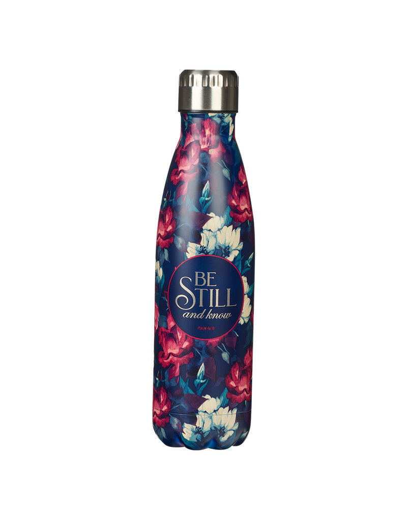 Be Still and Know Navy Stainless Steel Water Bottle