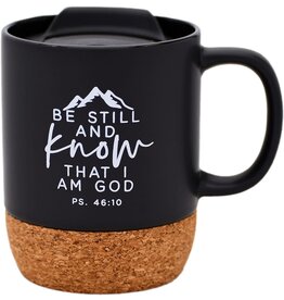 Be Still and Know Black/Cork Mug