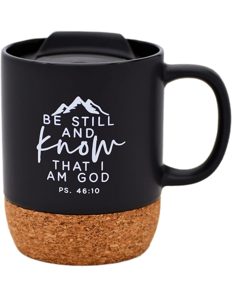 Be Still and Know Black/Cork Mug